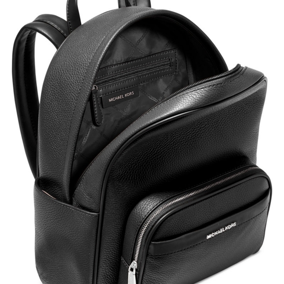 Michael Kors Black Medium Leather Backpack. New